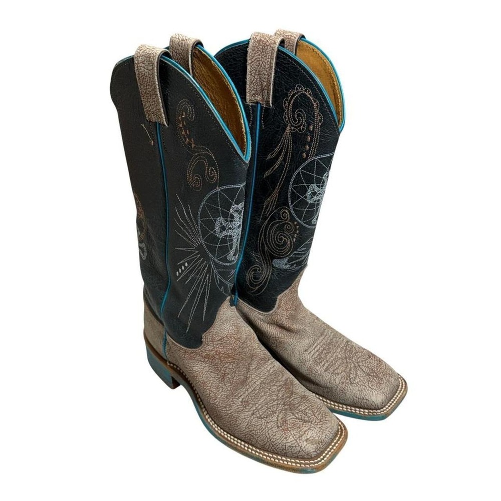 Justin Bent Rail BR1321 Women's 7B Leather Western Cowboy Boots Cross USA